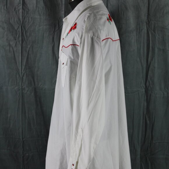 Western Shirt - Stitched Rose Pattern by Ely Gentlemen - Men's 2XL - Picture 7 of 12